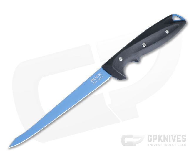 Buck Knives Abyss Blue Cerakote 420HC Dark Blue GFN 6.5" Flexible Fixed Blade Fillet Knife 0035BLS - BU-0035BLS
