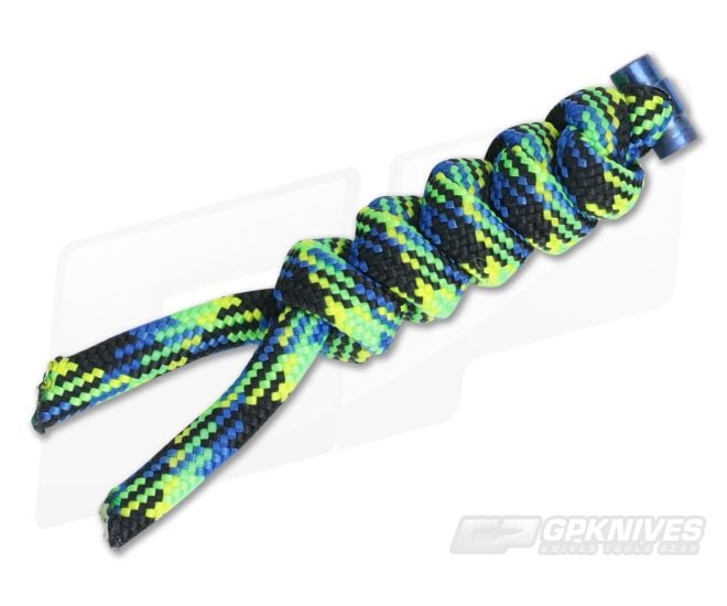 Chris Reeve Small Sebenza 21 Multicolored Knotted Lanyard Aquatic/Blue - CRK-0036