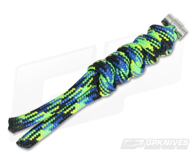 Chris Reeve Small Sebenza 21 Multicolored Knotted Lanyard Aquatic/Silver - CRK-0037