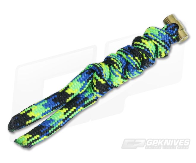 Chris Reeve Small Sebenza 21 Multicolored Knotted Lanyard Aquatic/Gold - CRK-0038