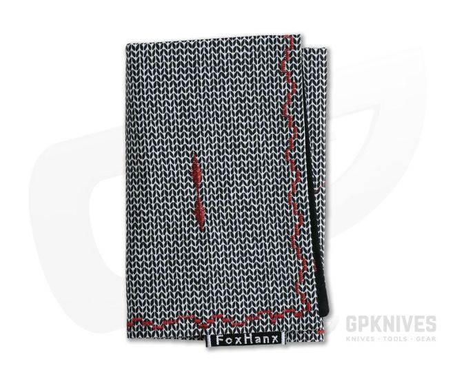 Fox Hanx Speakeasy Cotton Black and White Herringbone Handmade Handkerchief - FH-003