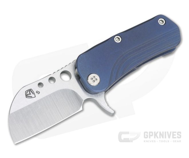 Medford Knives Chunky Monkey Tumbled CPM S35VN Blue Titanium Frame Lock Flipper - MKT-003