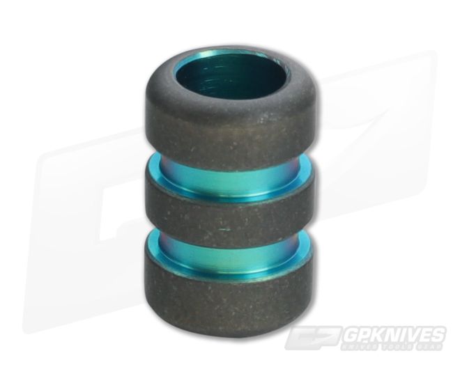 Ti Survival Titanium Lanyard Bead Grooved Stonewashed Green Groove - TS-003