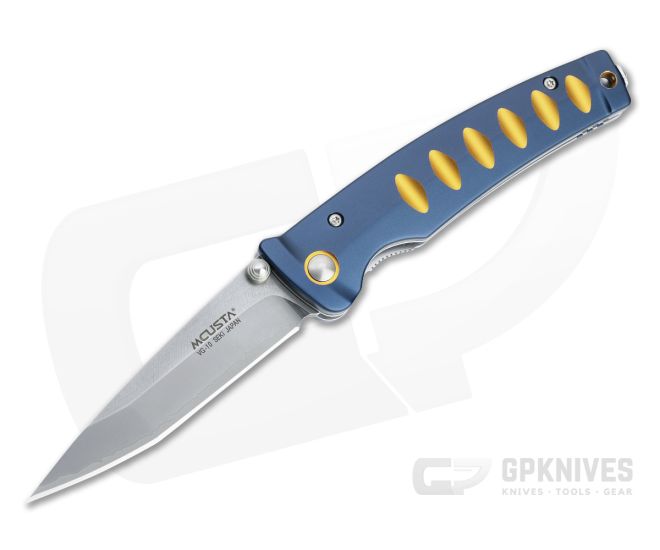Mcusta Katana Series Blue-Gold Folder VG-10 Clad Tanto - MC-0042C