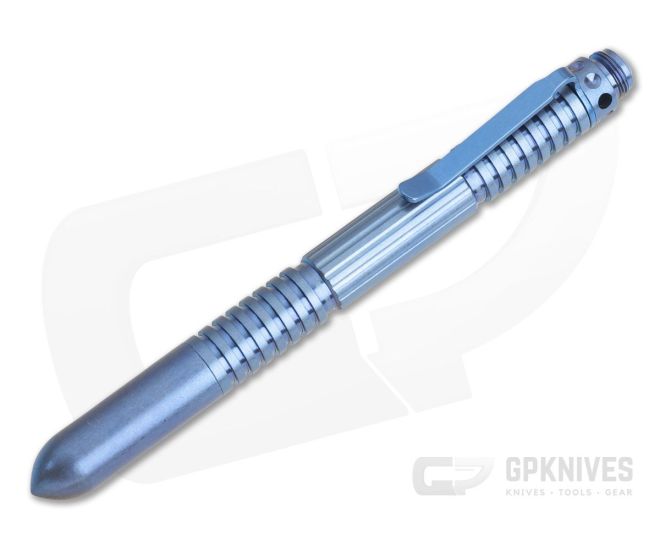 Hinderer Knives Extreme Duty Titanium Pen Stonewashed Blue Anodized - HK-0043