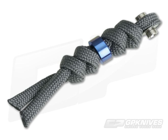 Chris Reeve Small Inkosi Charcoal Lanyard with Blue Bead - CRK-SIN-7009