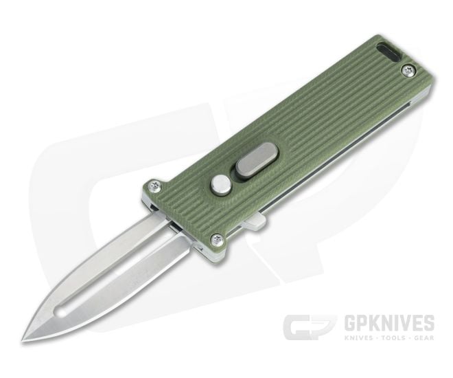 D Rocket Design Tallin Satin M390 Green G10 Single Action CA Legal OTF Automatic - DRD-0047