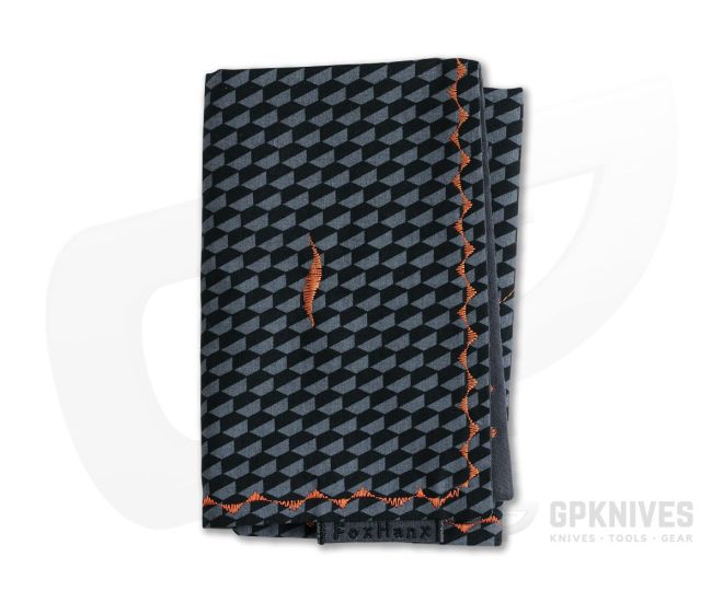 Fox Hanx Axis Cotton Black and Gray Hexagon Handmade Handkerchief - FH-004