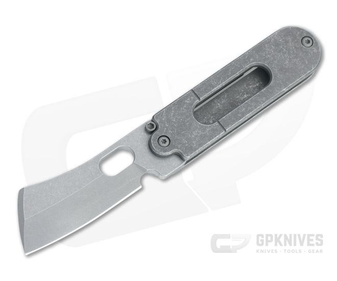 Serge Knife Co. Mid-Tech Bean Cleaver Acid Washed Nitro-V Titanium Slip Joint Top Flipper 005 - SKC-005