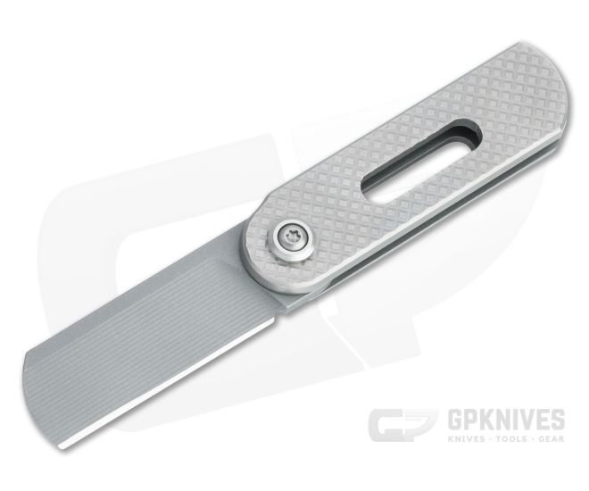 D Rocket Design Ovalmoon Swivel Folder M390 Checkered Titanium Folder 0051 - DRD-0051