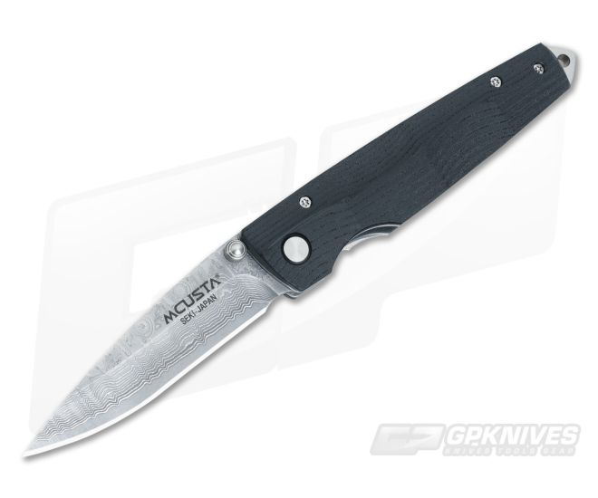 MCusta Gentleman's Folder Black Micarta & Damascus - MC-0052D