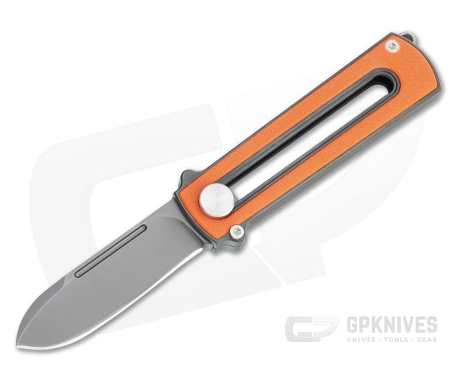 D Rocket Design Zr BarloX Black PVD M390 Orange G10 Zirconium Manual OTF Knife - DRD-0054
