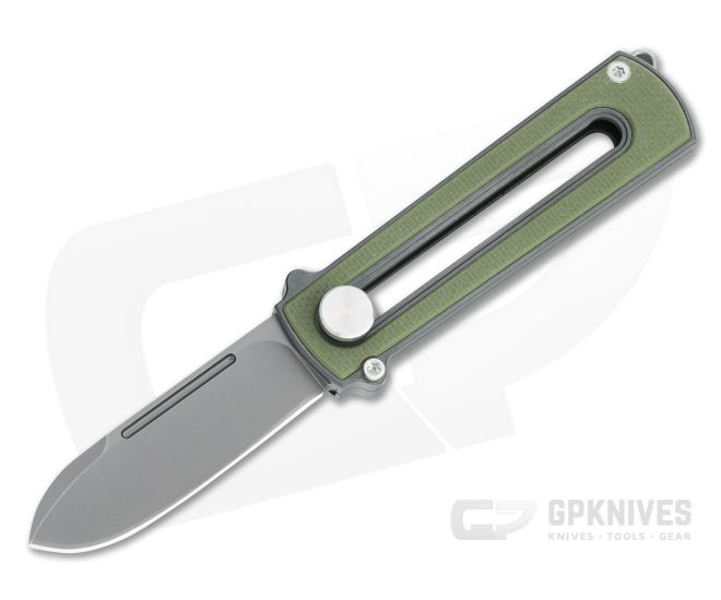 D Rocket Design Zr BarloX Black PVD M390 Green G10 Zirconium Manual OTF Knife - DRD-0055
