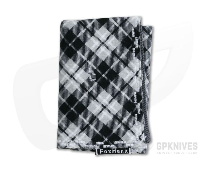 Fox Hanx Venture Cotton Flannel Black and Gray Plaid Handmade Handkerchief - FH-005