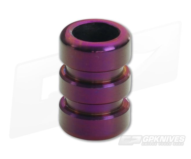 Ti Survival Titanium Lanyard Bead Grooved Purple Anodized - TS-005