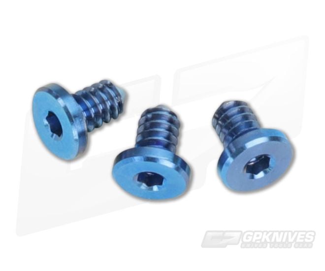 Hinderer Knives XM-18 3.5"/XM-24 Titanium Handle Screws Stonewashed Blue | Set of 3 - HK-0060