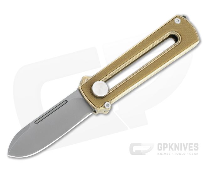 D Rocket Design Al Br BarloX Black PVD M390 Brown G10 Al Bronze Manual OTF Knife - DRD-0062