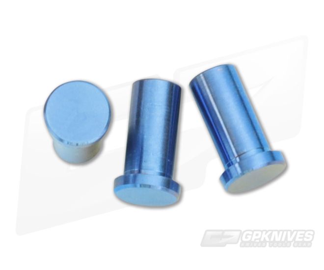 Hinderer Knives XM-18 3.5" Titanium Handle Nut Set of 3 Blue - HK-0062