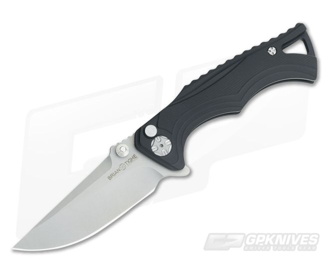 Brian Tighe and Friends Tighe Fighter Small Drop Point Blasted Stonewash Black Backspacer - BTF-006