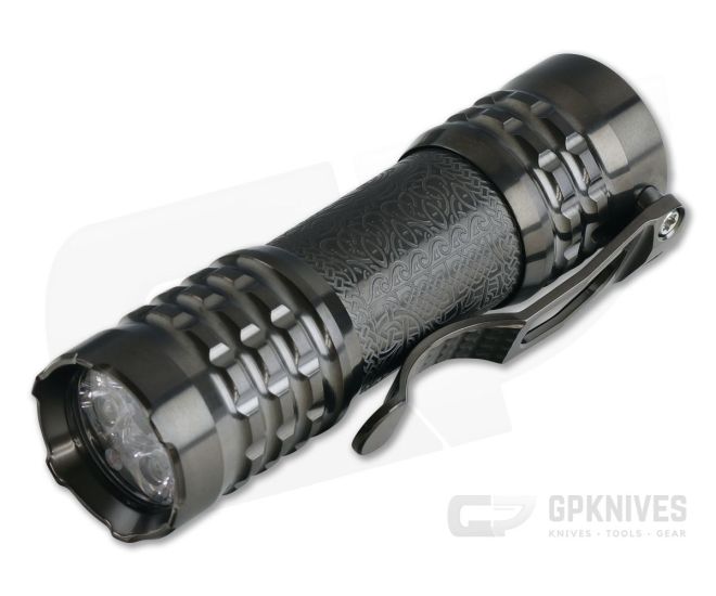 Ti2 Design / CWF Pele Custom Flashlight Black Widow Titanium Viking 4500K - CWF-006