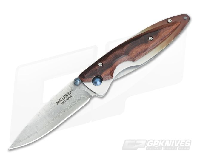 MCusta Knives Kasumi Series Rosewood Damascus Liner Lock 71DR - MC-0071DR
