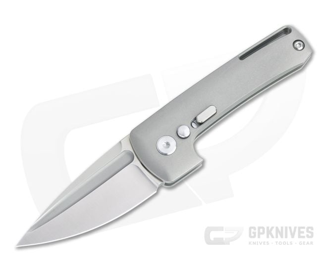 D Rocket Design Harlock Automatic Satin M390 Titanium Button Lock Folder 0075 - DRD-0075