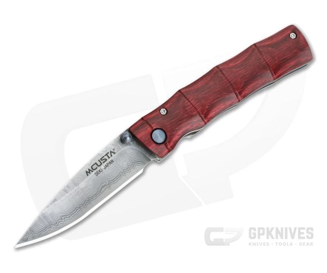 MCusta Take Series Stamina Wood San Mai Damascus VG10 Liner Lock Folder 0075D - MC-0075D