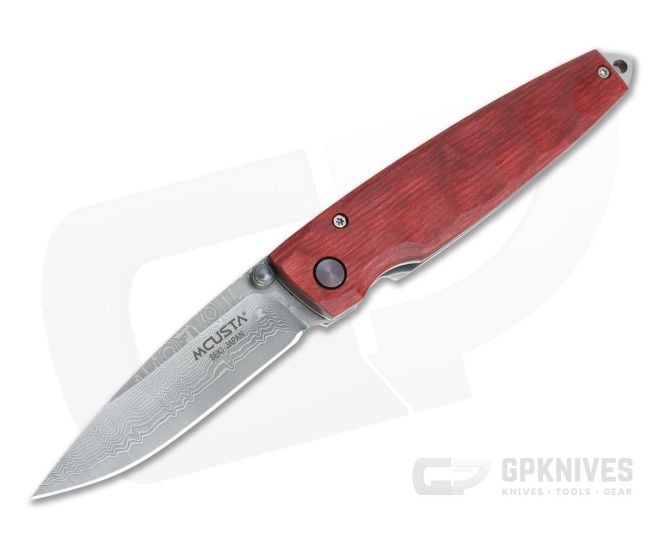 Mcusta Knives Tsuchi Staminawood Damascus Liner Lock Folder 78D - MC-0078D