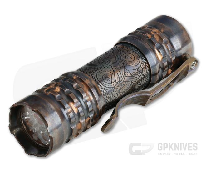 Ti2 Design / CWF Pele Custom Flashlight Patinated Copper Viking 4000K - CWF-007