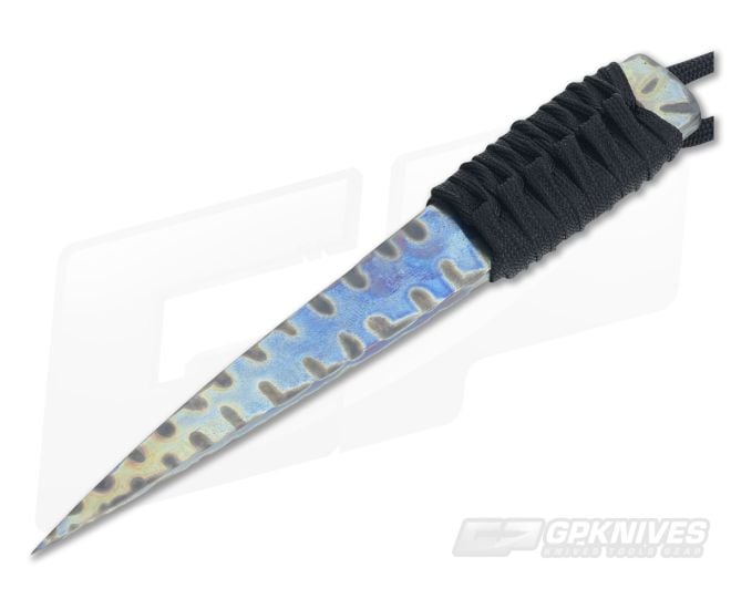 M Strider Knives Flamed Titanium 5.75" Nail Fixed Blade - MSK-007