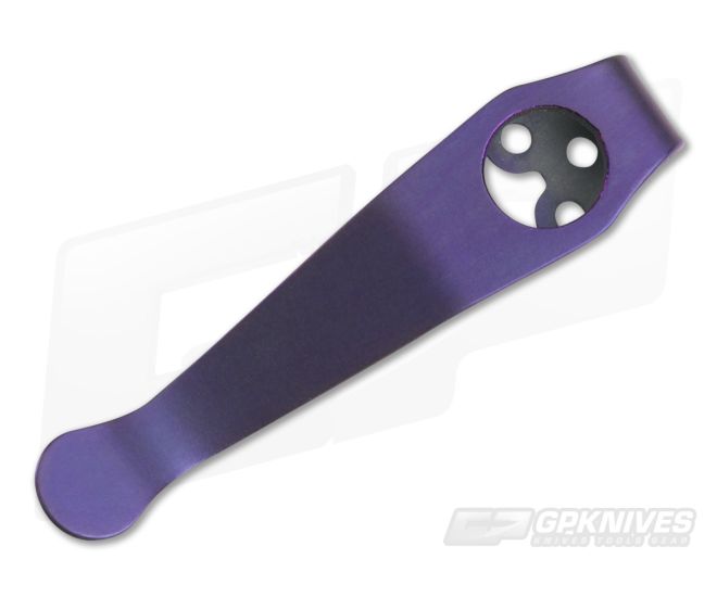 Lynch Northwest Titanium Deep Carry Pocket Clip Spyderco Short Purple - LNW-007