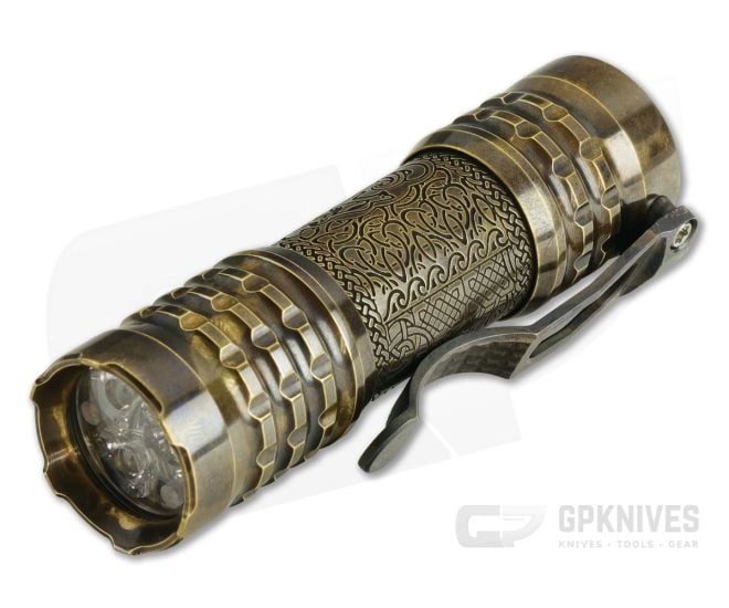 Ti2 Design / CWF Pele Custom Flashlight Patinated Brass Viking 4000K - CWF-008