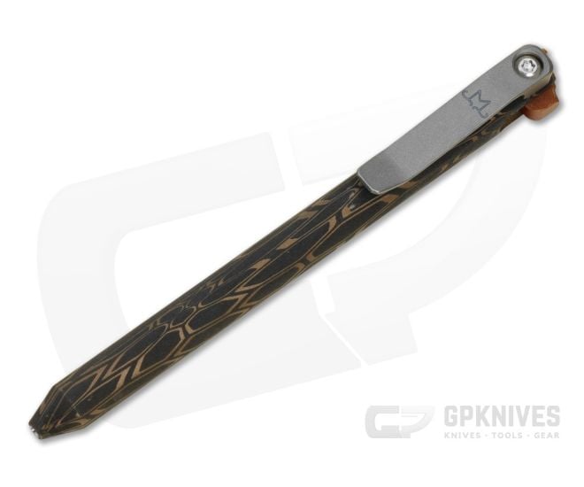 Maverick Customs Flipper Universal Pen Smooth Cerakote Aluminum Gold Laser Engraved Finish Butterscotch Micarta Flipper EDC Pen - MAV-008