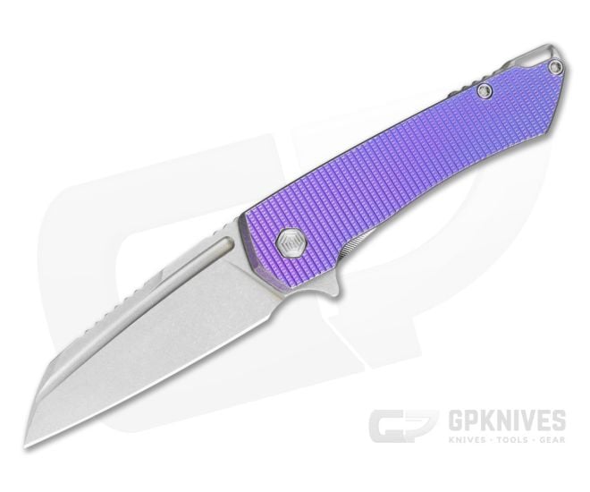 MachineWise Mojave #1390 Light Purple Grenade Anodized Titanium Lightwash S90V Wharncliffe Frame Lock Flipper (3.45") - MCW-008