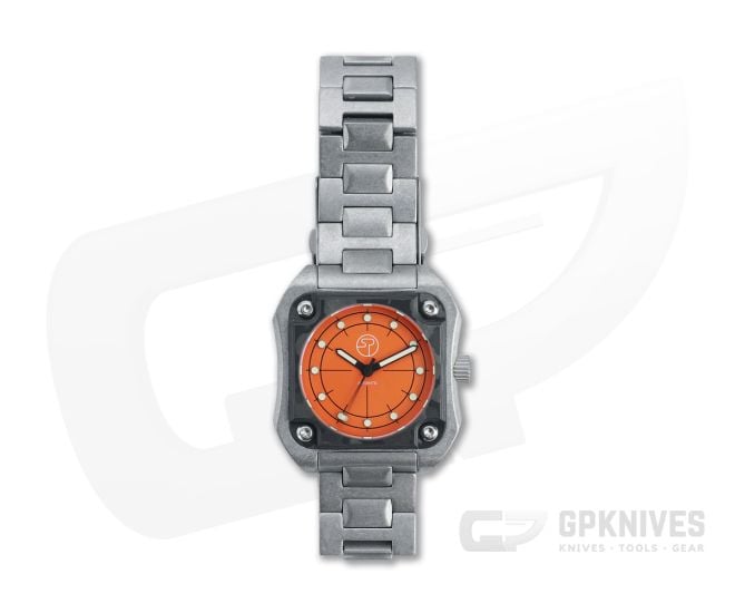 Serge Knife Co. Model 1 Wristwatch Orange Dial Marbled Carbon Fiber Bezel Miyota 9039 Movement 009 - SKC-009