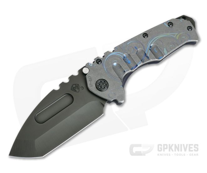 Medford Praetorian T Tanto PVD 3V Violet Ano Bank Scroll Filigree Ti Frame Lock Folder - MKT-009