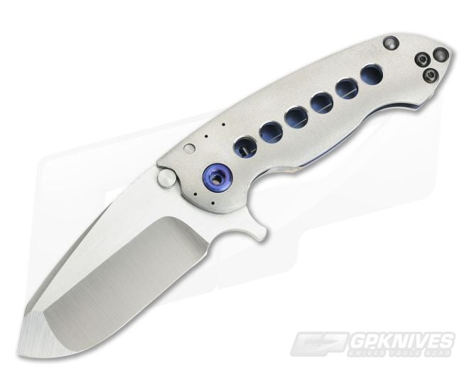 Direware SOLO Titanium Flipper Orange Peel Hole Pattern Satin M390 - DW-009