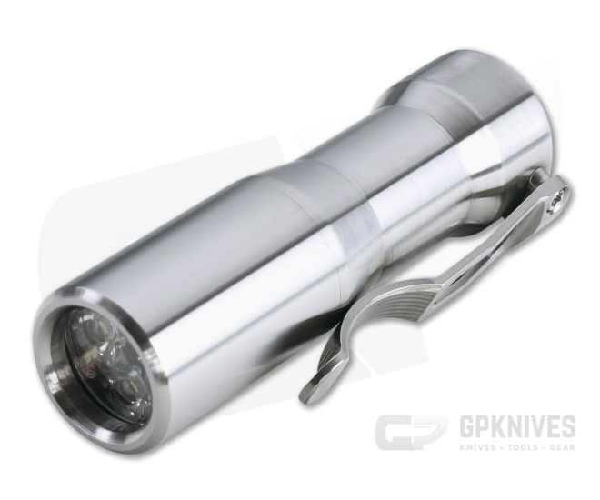 CWF Arcadian Custom Flashlight Hand Turned Satin Titanium 4000K - CWF-009