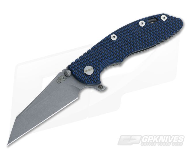 Hinderer Knives XM-18 3.5" Black-Blue Fatty Wharncliffe Working Finish - HK-0102