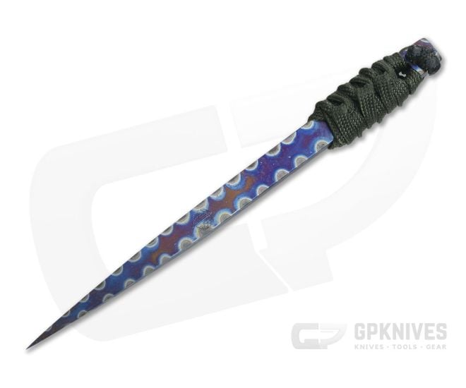M. Strider Knives Flamed Titanium LM Nail 5.19" Cord Wrapped Fixed Blade - MSK-0102
