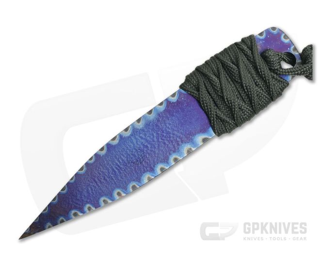 M. Strider Knives Flamed Titanium LM Nail 4.5" Cord Wrapped Fixed Blade - MSK-0103