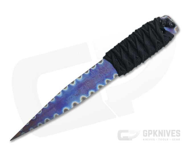 M. Strider Knives Flamed Titanium LM Nail 5.66" Cord Wrapped Fixed Blade - MSK-0104