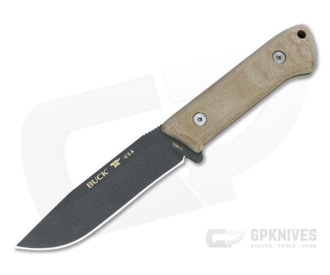 Buck 104 Compadre Camp Knife Cobalt Cerakote 5160 Canvas Micarta 104BRS1 - BU-0104BRS1