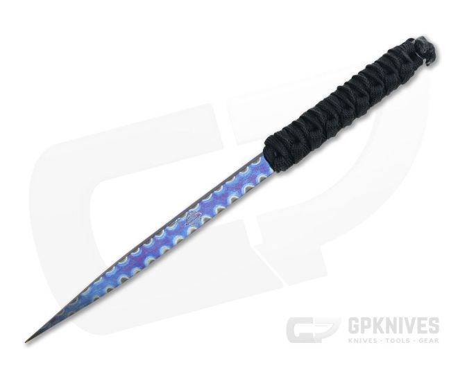 M. Strider Knives Flamed Titanium LM Nail 7" Cord Wrapped Fixed Blade - MSK-0105
