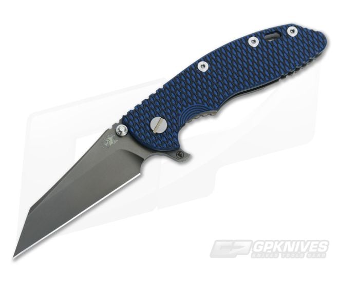 Hinderer Knives XM-18 3.5" Black-Blue Fatty Wharncliffe Anthracite DLC - HK-0107