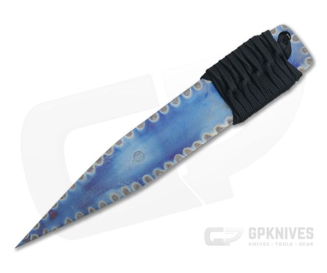 M. Strider Knives Flamed Titanium LM Nail WIDE 6.88" Cord Wrapped Fixed Blade - MSK-0107