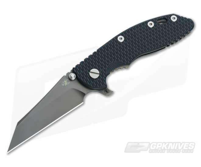 Hinderer Knives XM-18 3.5" Black-Green Fatty Wharncliffe Anthracite DLC #3 - HK-0108