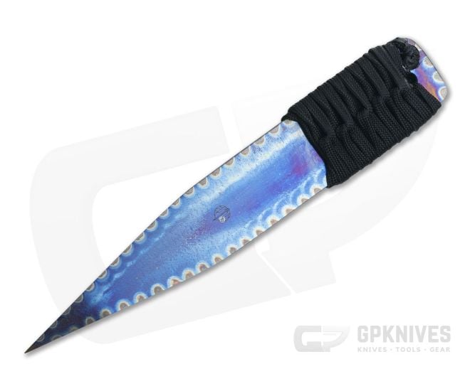 M. Strider Knives Flamed Titanium LM Nail WIDE 6.59" Cord Wrapped Fixed Blade - MSK-0108