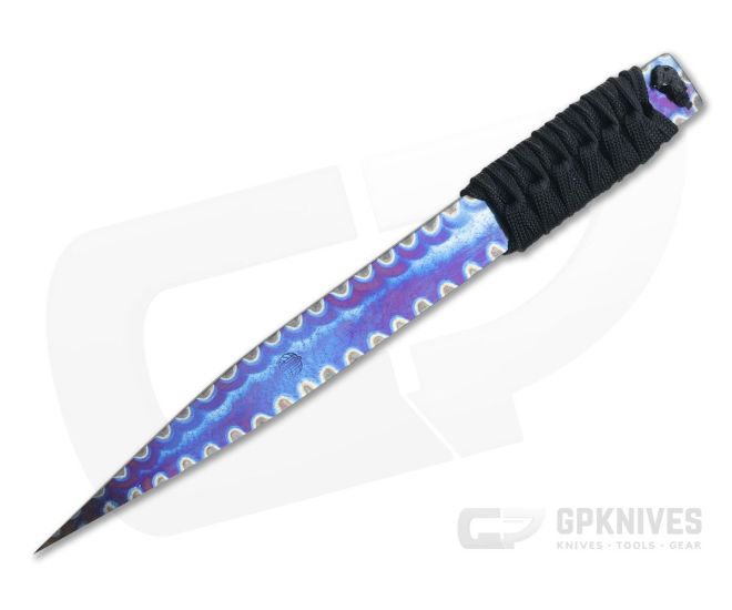 M. Strider Knives Flamed Titanium LM Nail 7.25" Cord Wrapped Fixed Blade - MSK-0109