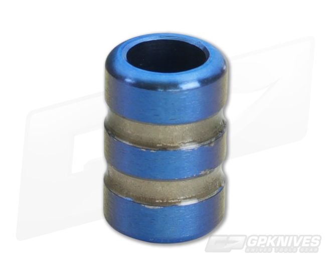 Ti Survival Titanium Lanyard Bead Grooved Blue Anodized Glow Groove - TS-010